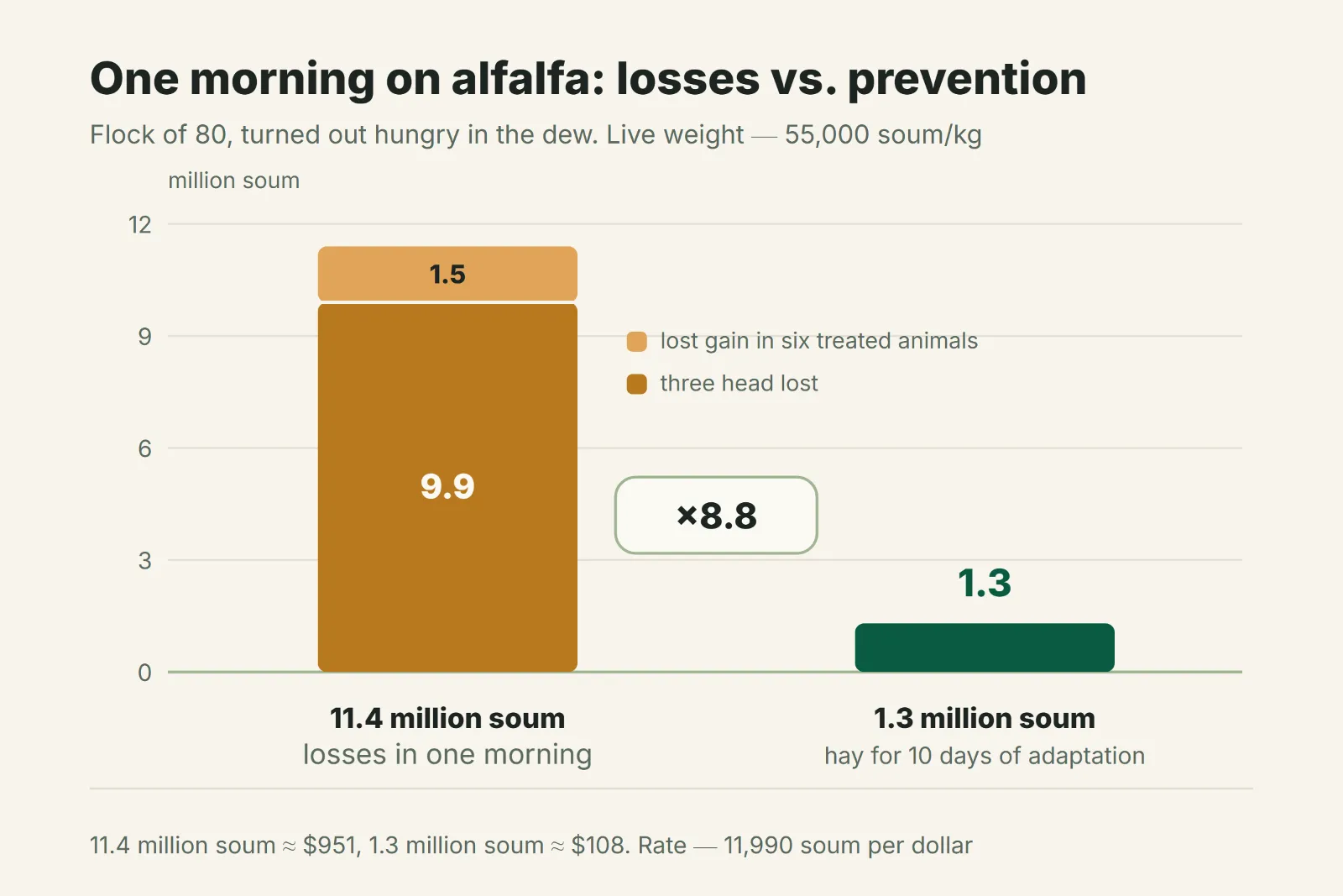 Losses from a single tympany episode versus the cost of prevention