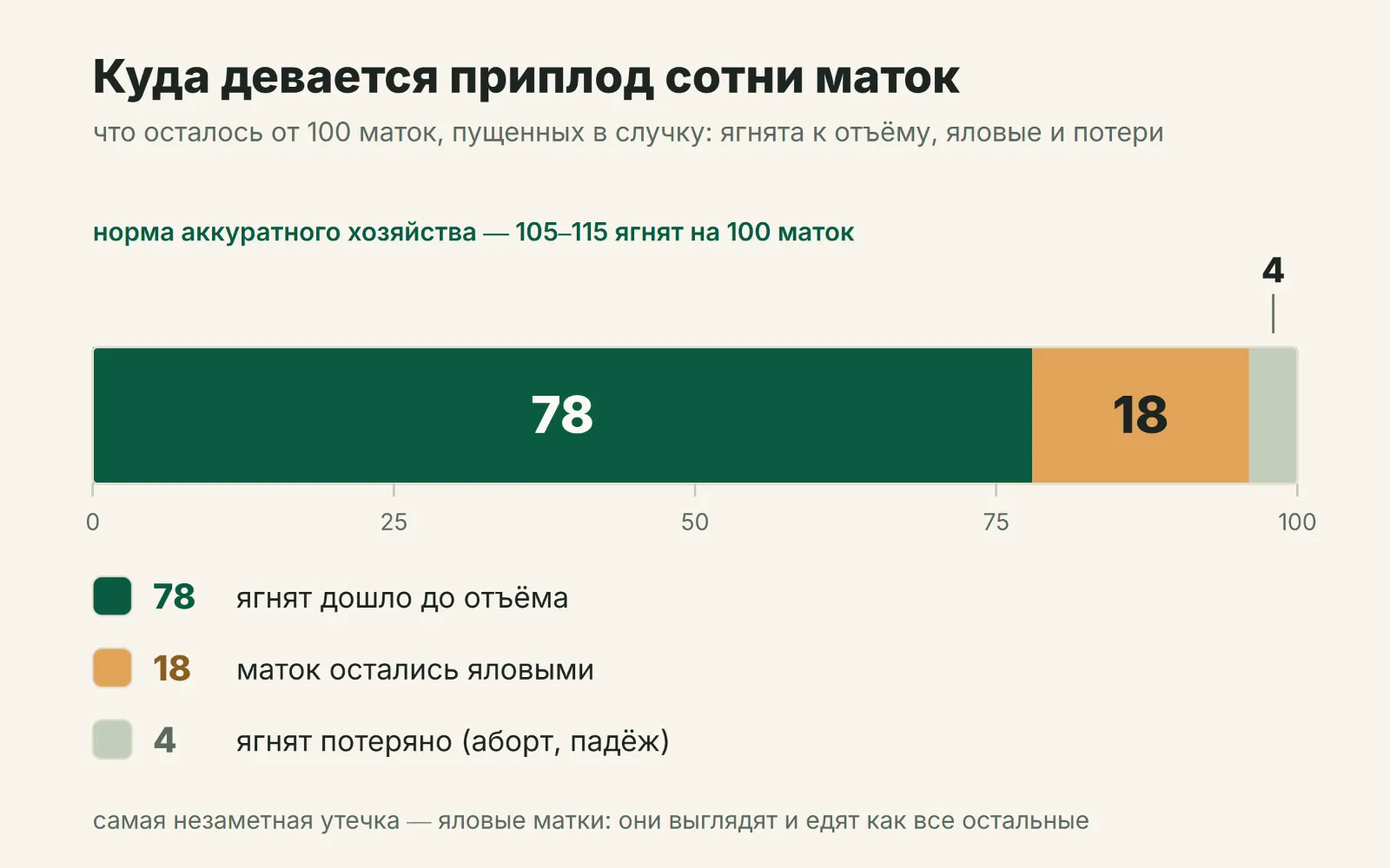 Куда девается приплод сотни маток