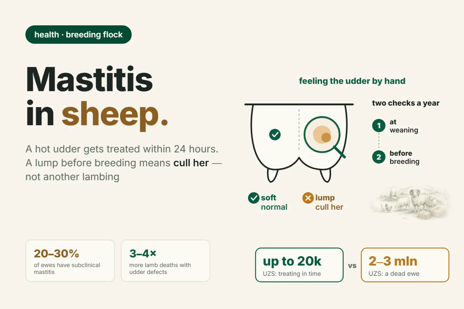Mastitis in Sheep: Signs, Treatment, and Which Ewes to Cull Before Breeding