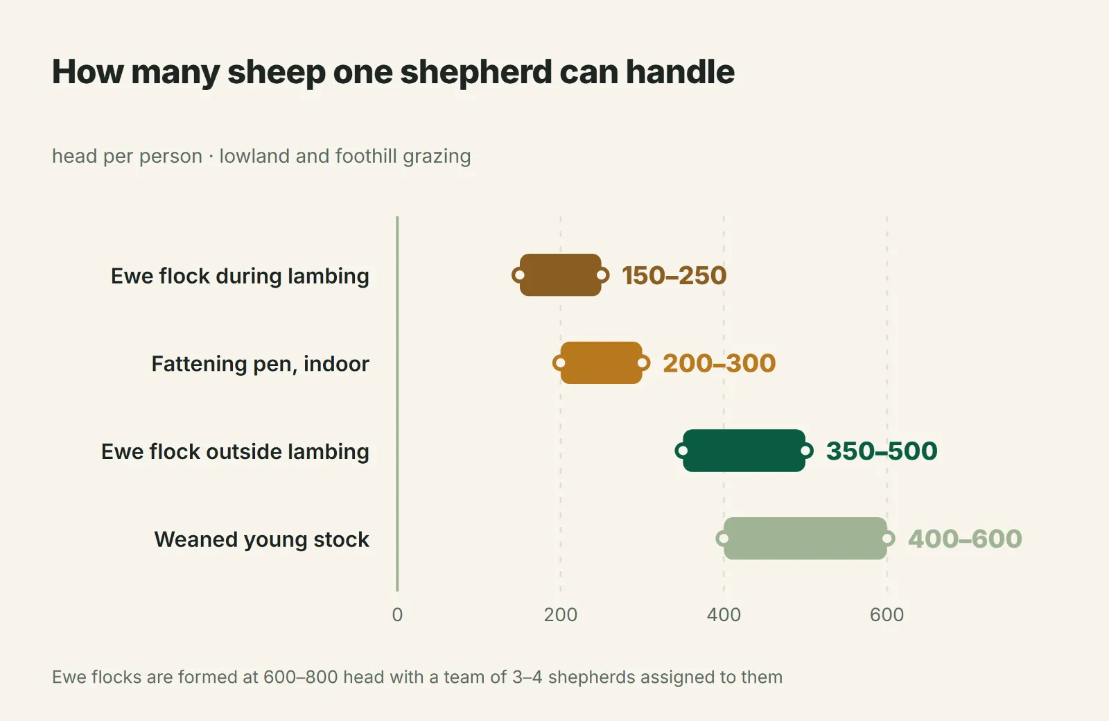 How many sheep one shepherd can handle: head per person by group
