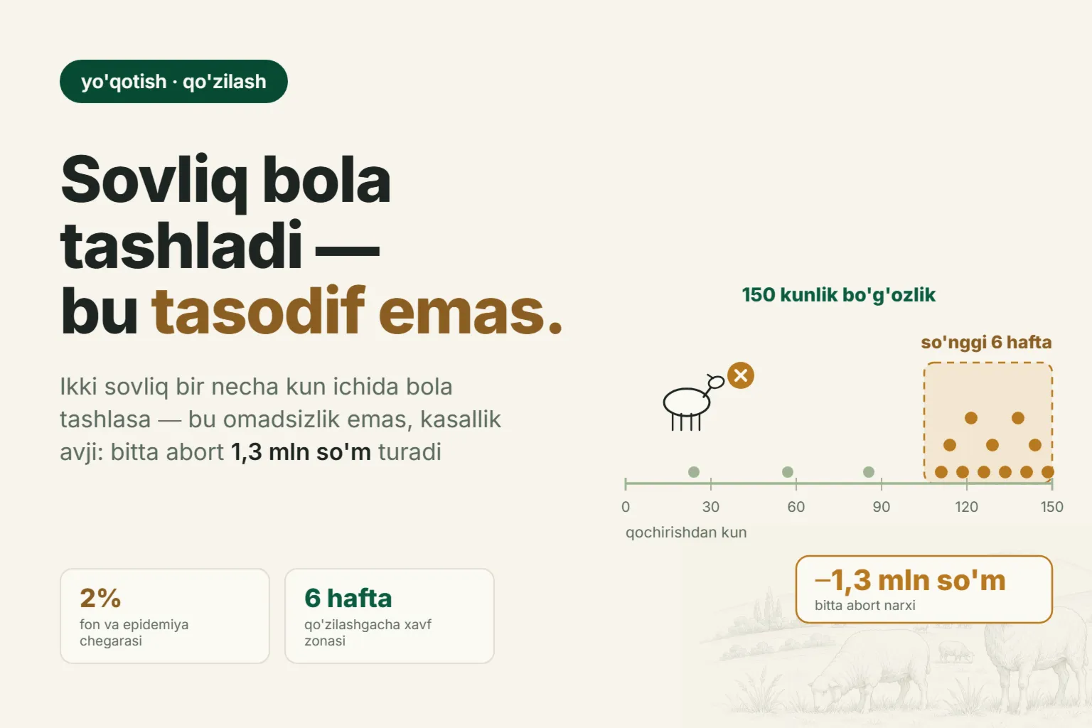 Sovliq qo'zisini tashladi: sovliqlar nega bola tashlaydi va dastlabki soatlarda nima qilish kerak